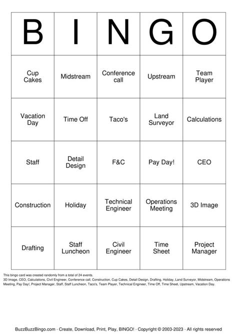 Engineering Bingo Cards to Download, Print and .